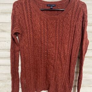 American Eagle Outfitters Rust Cable Knit Sweater